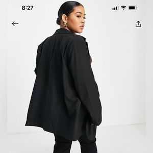 Asos Design Curve Mix & Match Slim Boy suit blazer in Black